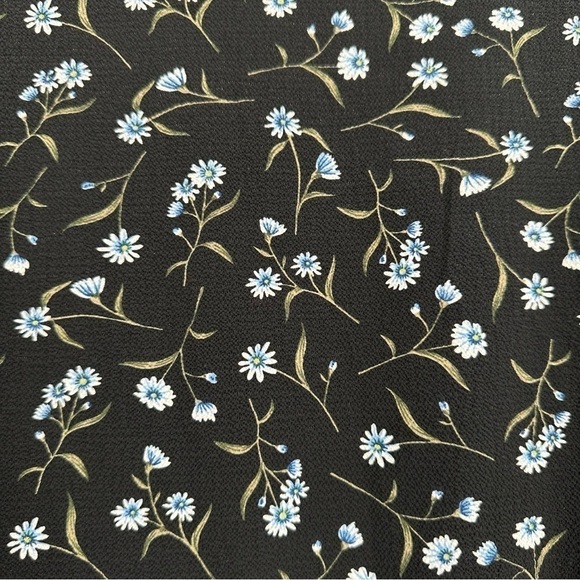 DIVIDED H&M Women’s Black Crepe Fabric w/Blue Floral Print Jacket Size Large - Picture 16 of 16